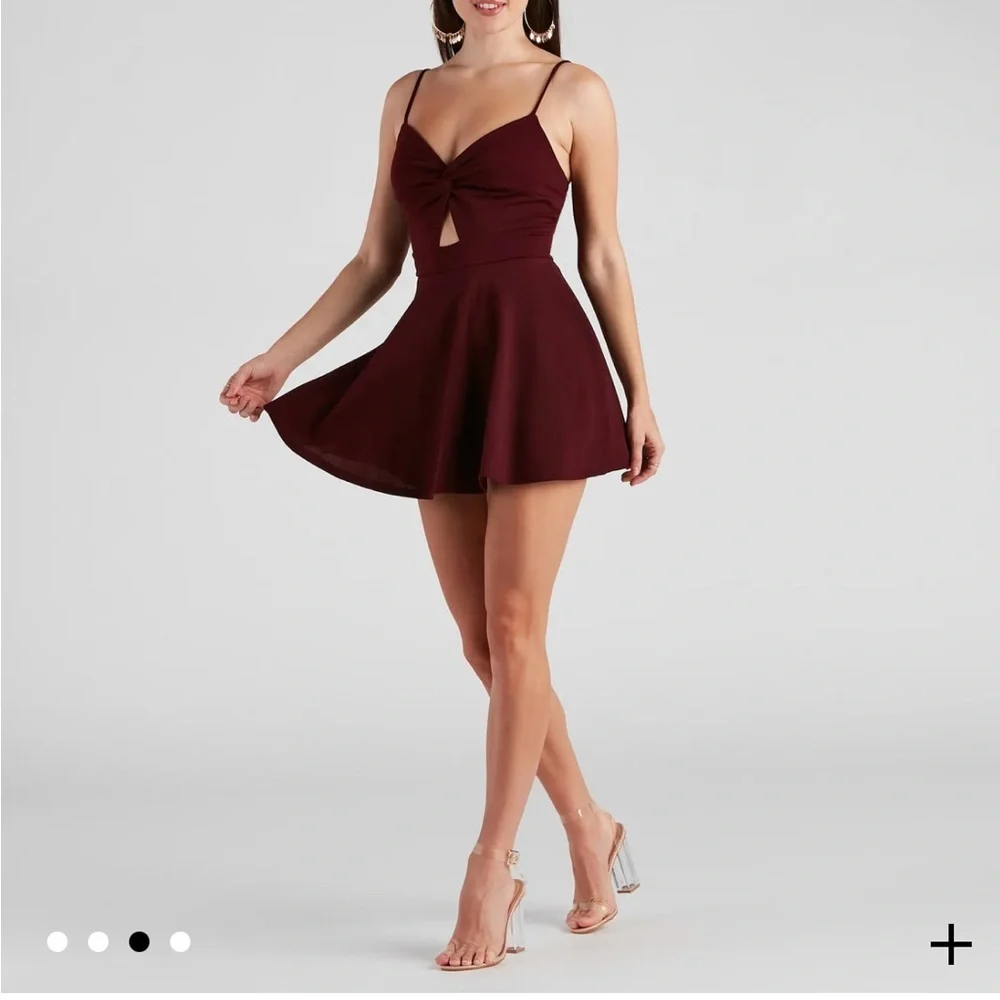 Windsor Black Trendy Twist-Front Skater Romper - Picture 2 of 6
